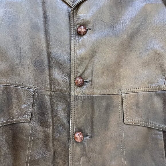 Brown Leather Coat - Picture 6 of 13